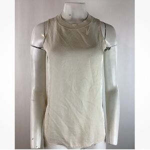 Vince Sz M Satin Tank Top Cream Triacetate Pullover Style Blouse
